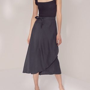 Wilfred Eleta linen wrap skirt